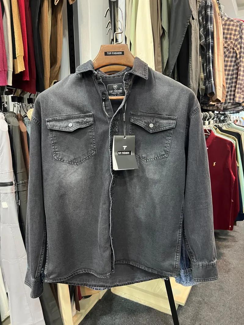 Vintage Black Denim Shirt view 1