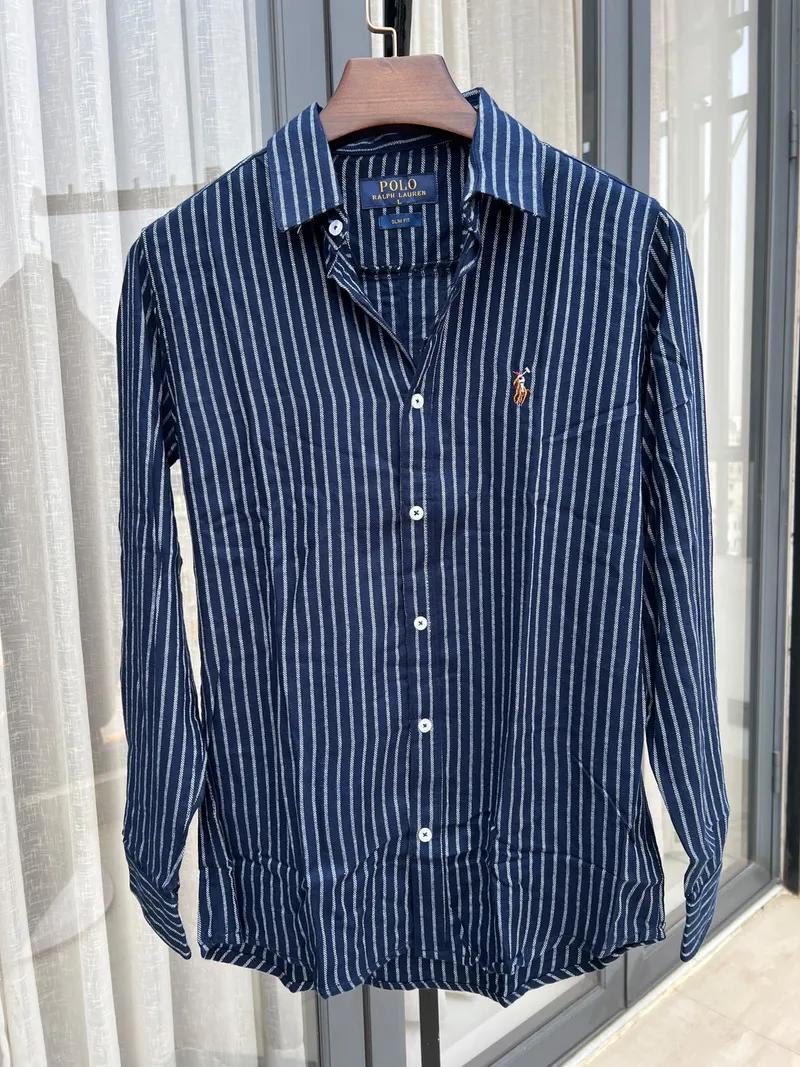 Blue Vertical Stripe Shirt view 2