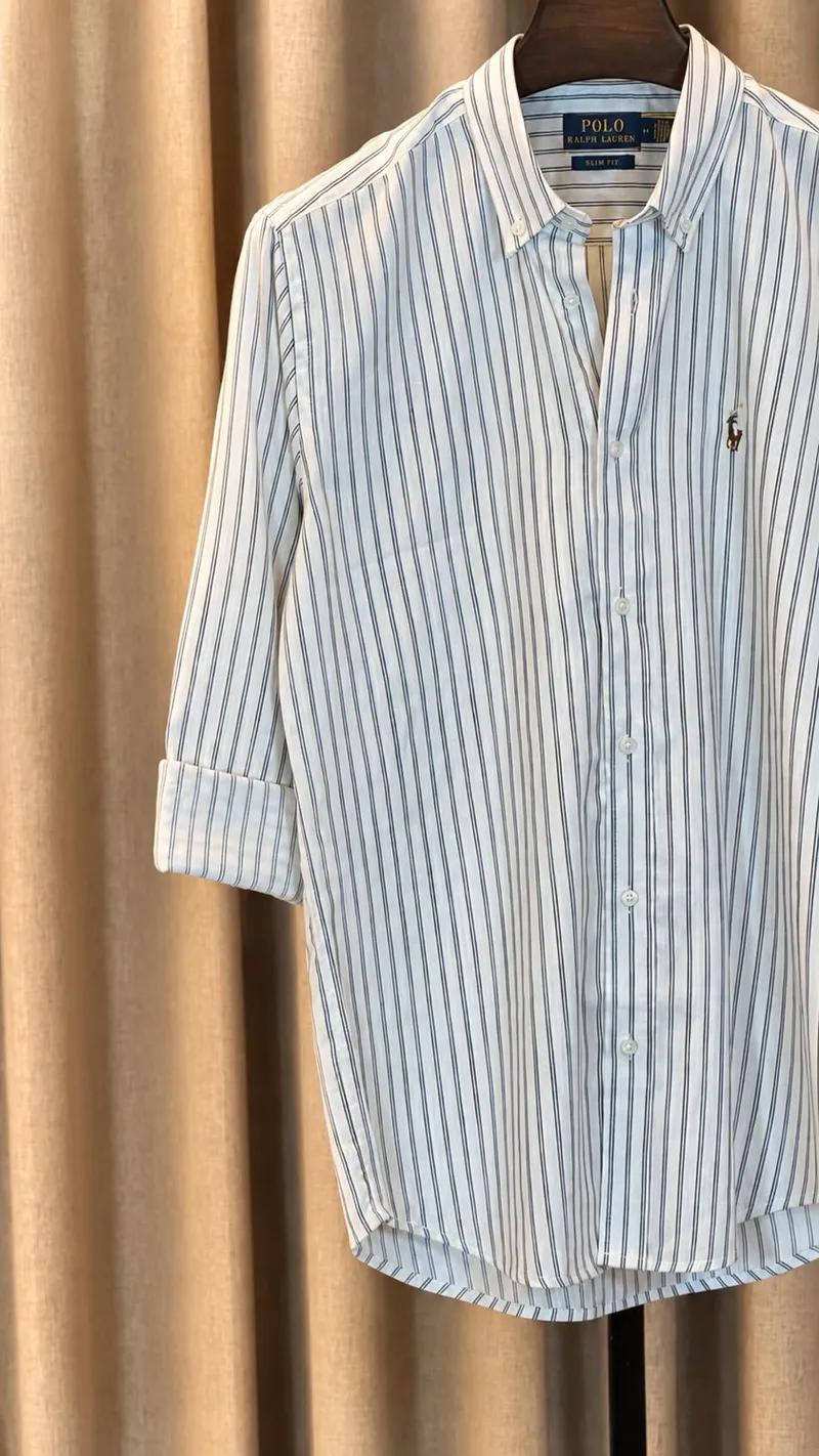 Off White Double Vertical Stripe Shirt view 3