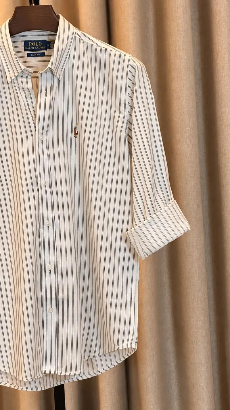 Off White Double Vertical Stripe Shirt view 4