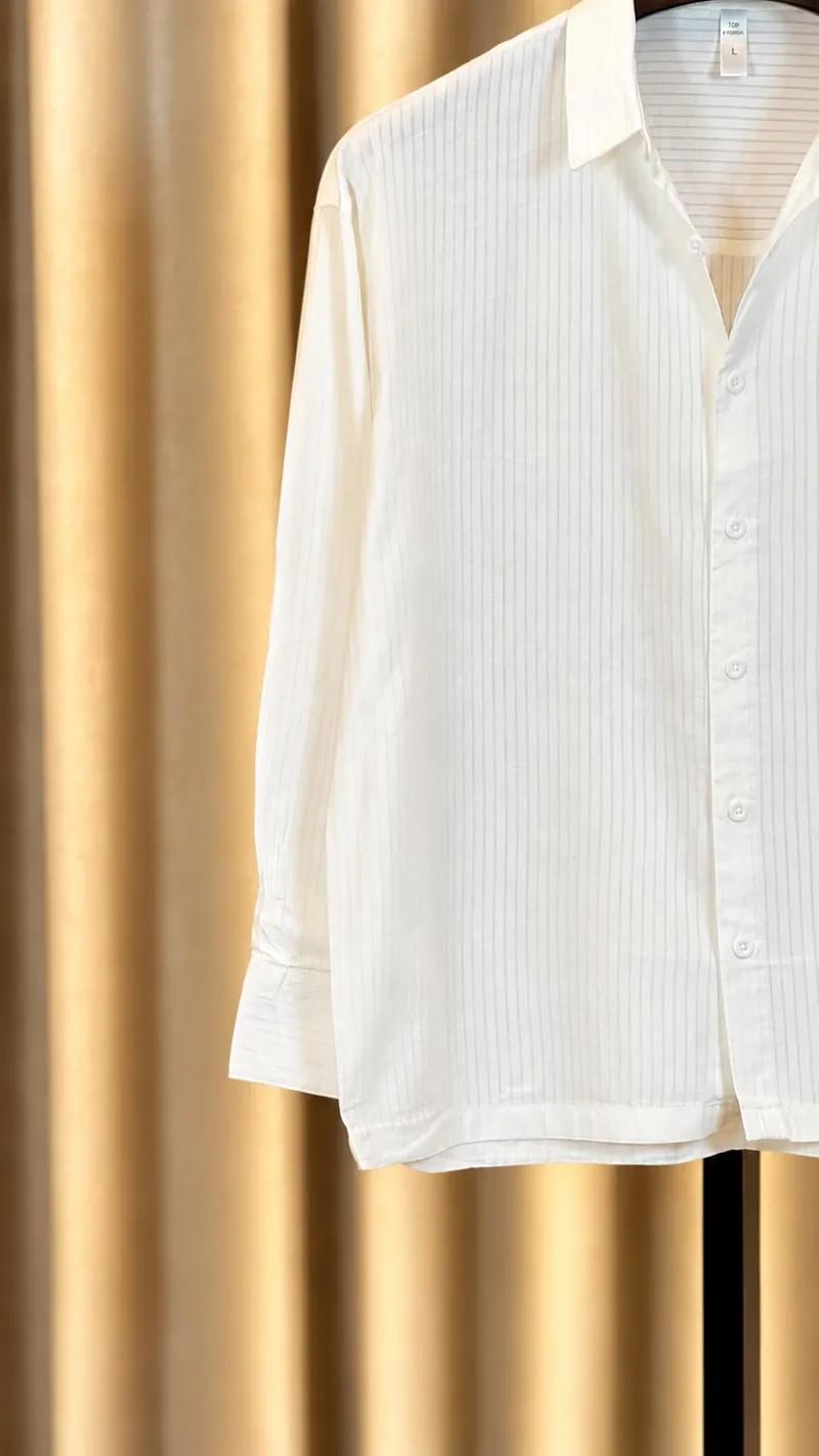 Solid White Boxy Fit Shirt view 4
