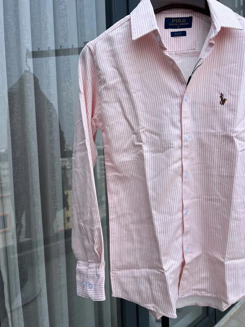 White pink Vertical Stripe Shirt view 4