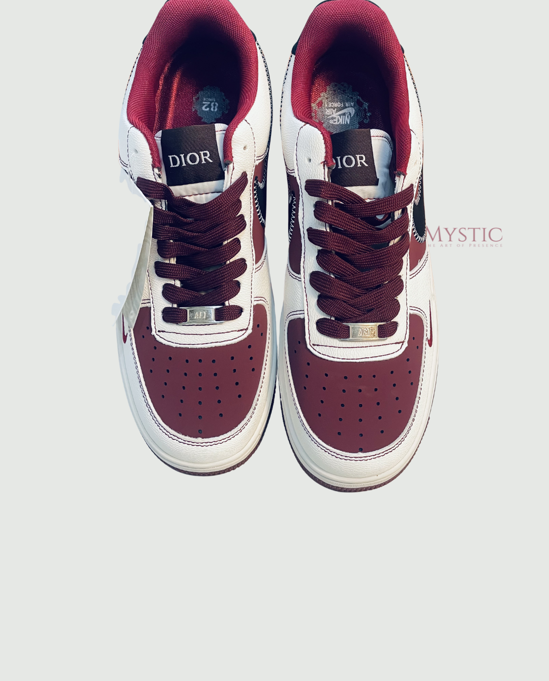Nike AF-1 Dior - Maroon White view 6